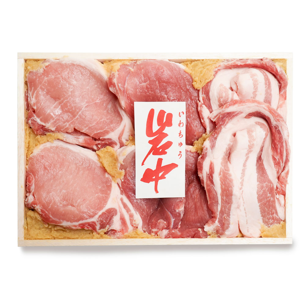 岩中豚味噌漬け100g×6枚(ロース、モモ、バラ)